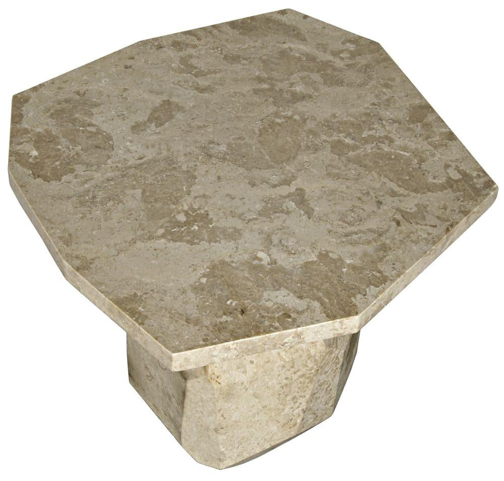 Noir Polyhedron Side Table, Natural Marble, 27.5"H (AM-194WM YUU6013PP5)