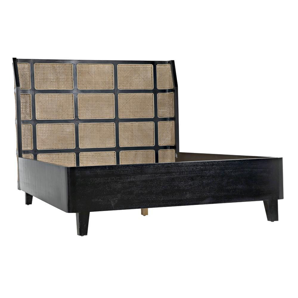 Noir Porto Bed A With Headboard A Hand Rubbed Black