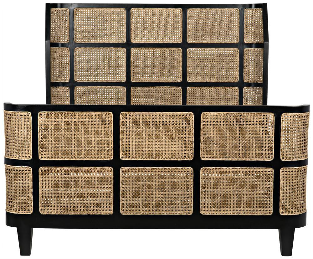 Noir Porto Bed, Queen, Hand Rubbed Black