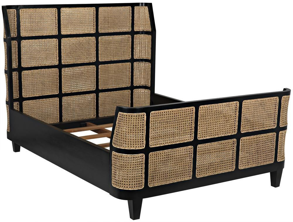 Noir Porto Bed, Queen, Hand Rubbed Black