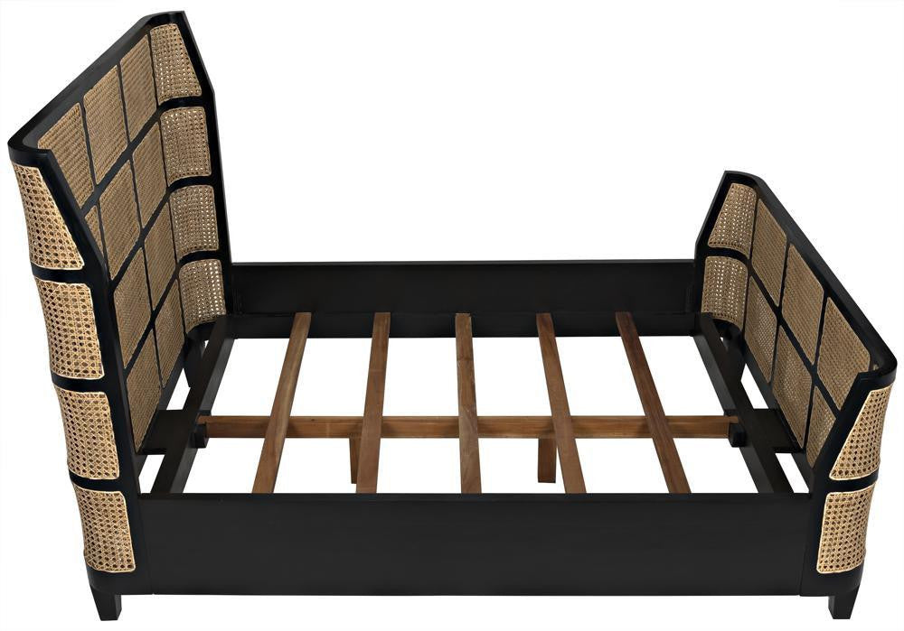 Noir Porto Bed, Queen, Hand Rubbed Black
