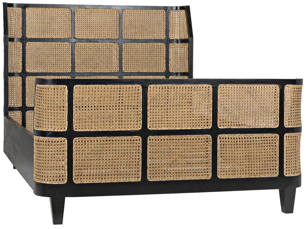 Noir Porto Bed, Queen Hand Rubbed Black