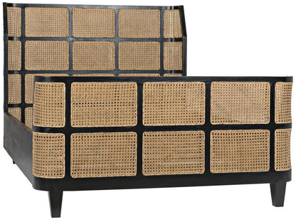 Noir Porto Bed, Queen Hand Rubbed Black
