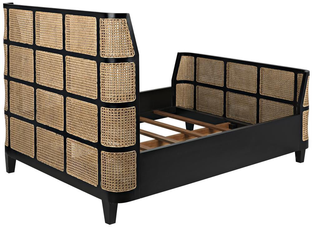 Noir Porto Bed, Queen, Hand Rubbed Black