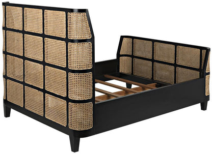 Noir Porto Bed, Queen, Hand Rubbed Black