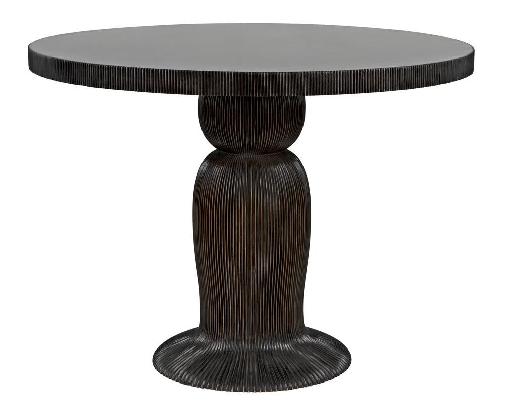 Noir Portobello Dining Table Hand-Rubbed Black, Light Brown