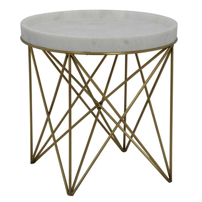 Noir Prisma Side Table Antique Brass
