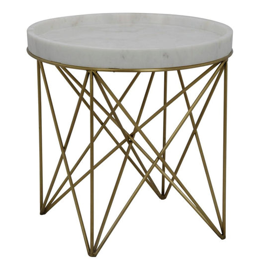 Noir Prisma Side Table Antique Brass