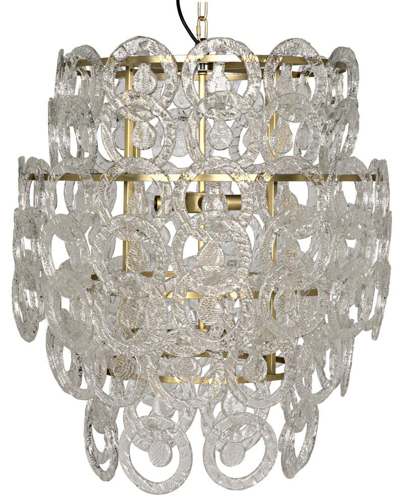 Noir Quebec Chandelier Antique Brass