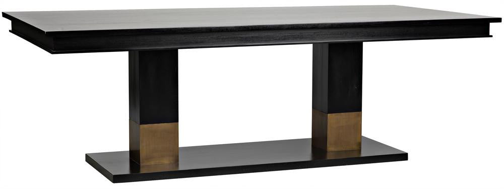 Noir Ravenko Dining Table Hand-Rubbed Black, Brass