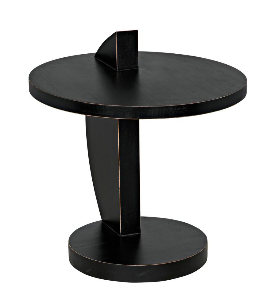 Noir Reed Side Table Hand-Rubbed Black