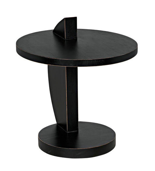 Noir Reed Side Table Hand-Rubbed Black