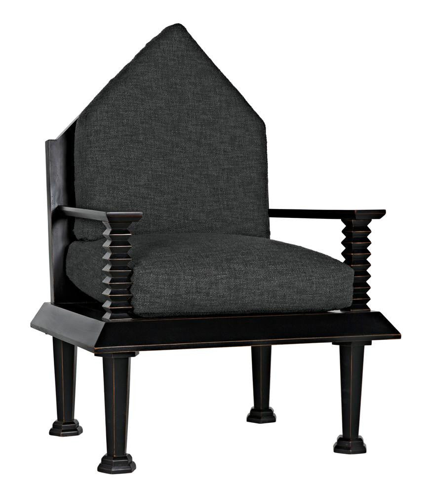 Noir Resurrection Accent Chair Hand-Rubbed Black, Gray
