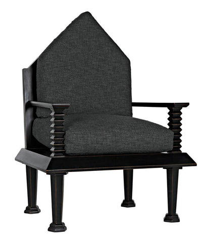 Noir Resurrection Accent Chair Hand-Rubbed Black, Gray