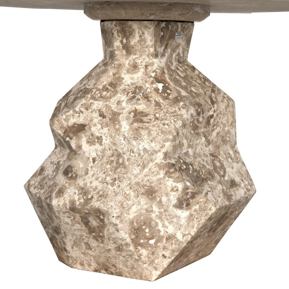 Noir Rind Table White Marble