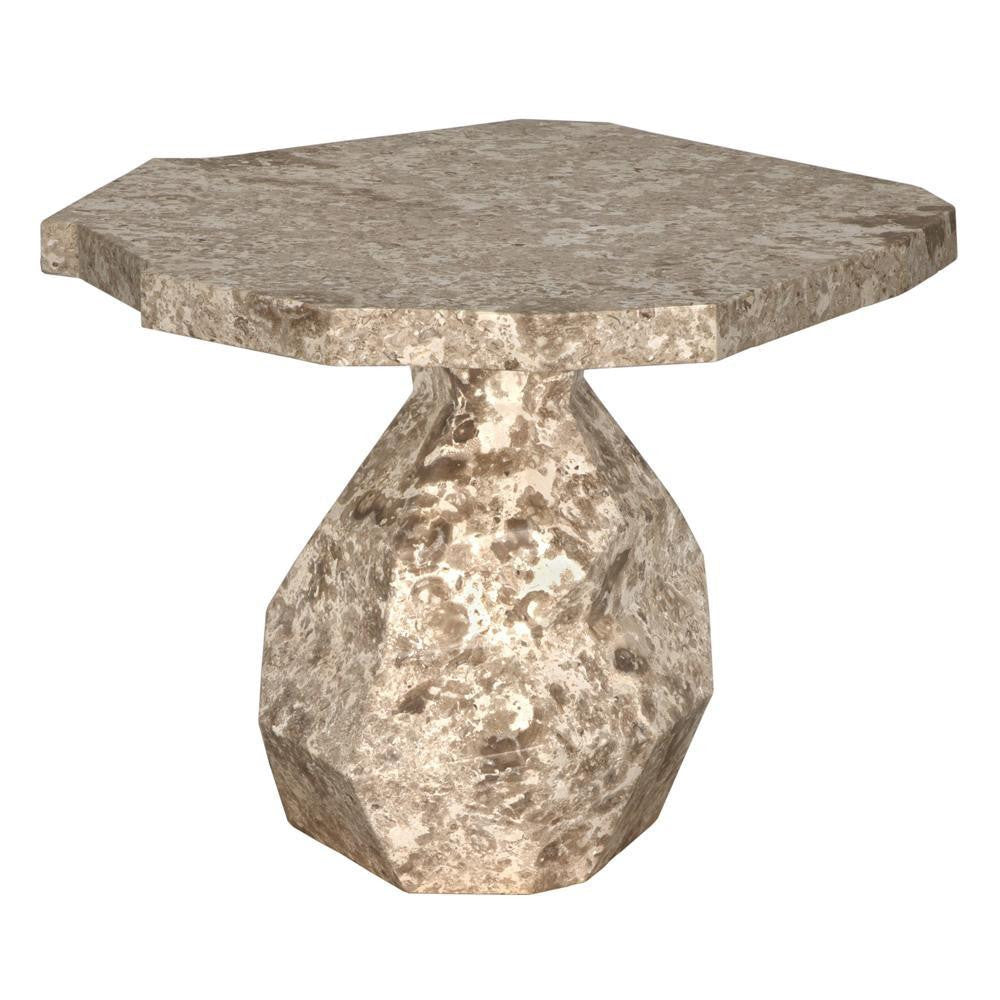 Noir Rind Table White Marble