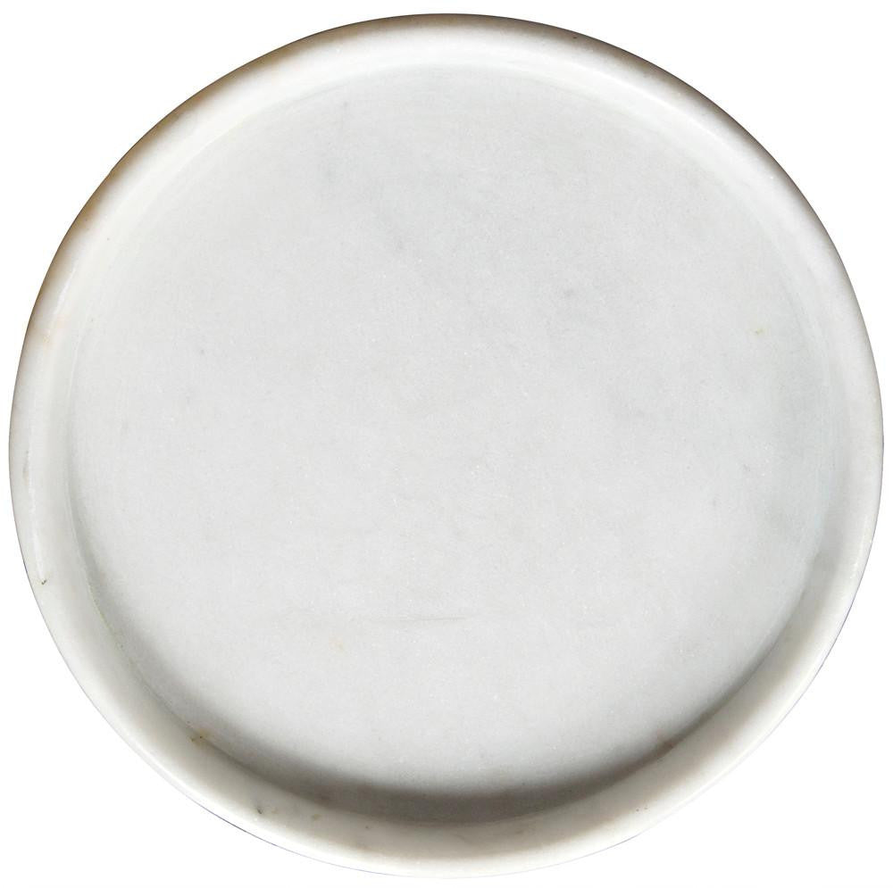 Noir Round Tray White