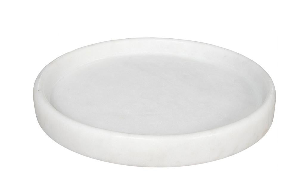 Noir Round Tray White