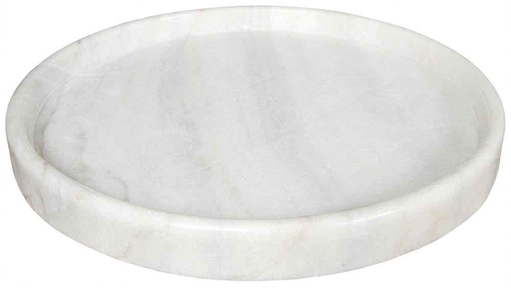 Noir Round Tray, White, 20"W (AC138-20 YUU6013FW7)
