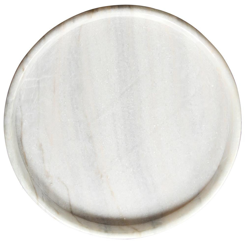 Noir Round Tray, White, 20"W (AC138-20 YUU6013FW7)