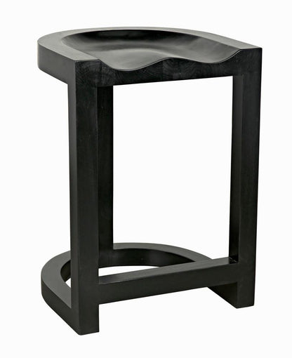 Noir Saddle Counter Stool Hand-Rubbed Black