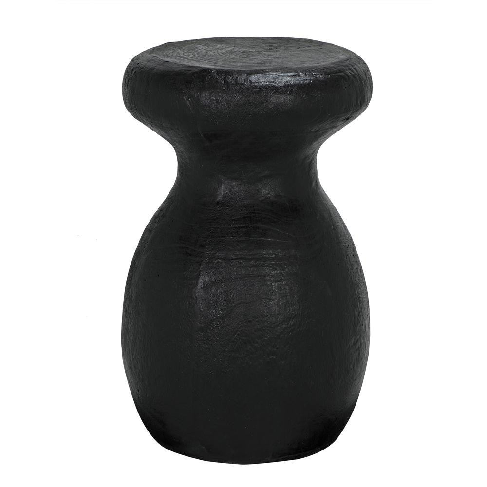 Noir Samson Stool/Side Table Black Burnt Fiber Cement