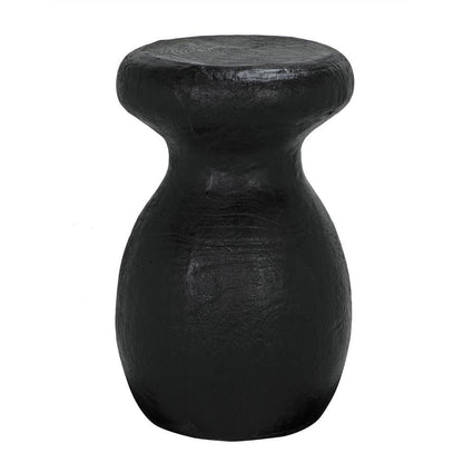 Noir Samson Stool/Side Table Black Burnt Fiber Cement