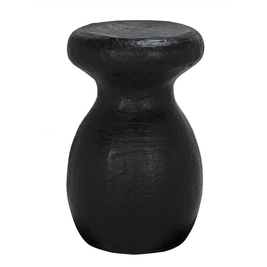 Noir Samson Stool/Side Table Black Burnt Fiber Cement