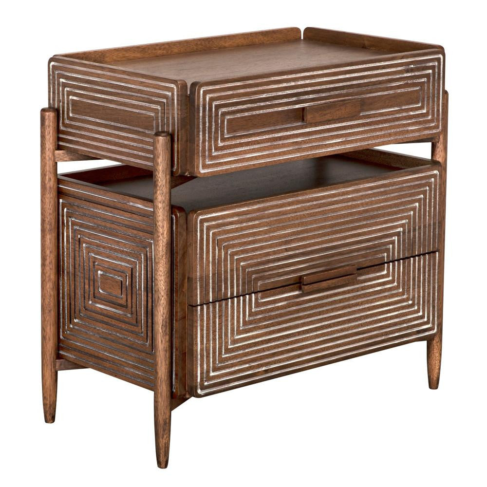 Noir Savino Side Table Dark Walnut