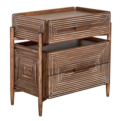 Noir Savino Side Table Dark Walnut