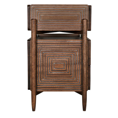 Noir Savino Side Table, 2-Drawer, Dark Walnut, 30"H (GTAB970DW YUU6013PPJ)