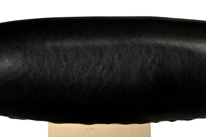 Noir Sedes Bar Stool, Antique Brass, Black Leather, 43"H (GSTOOL235MB-L YUU6013KTU)
