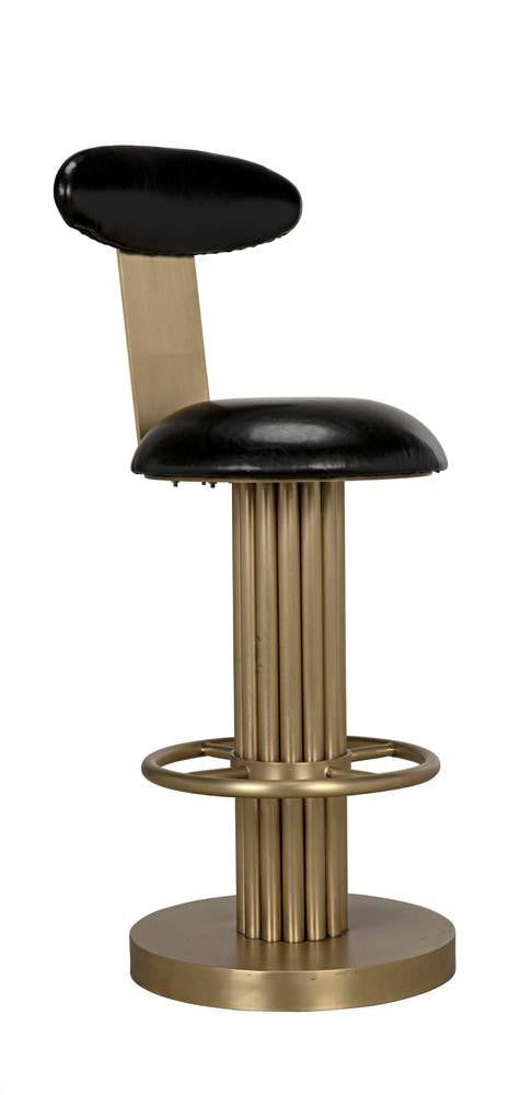 Noir Sedes Counter Stool Antique Brass, Black