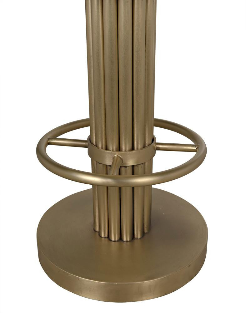 Noir Sedes Bar Stool, Antique Brass, Black Leather, 43"H (GSTOOL235MB-L YUU6013KTU)