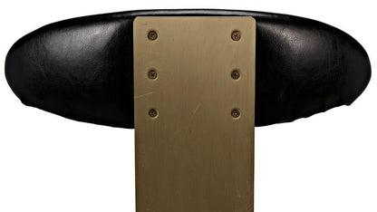 Noir Sedes Bar Stool, Antique Brass, Black Leather, 43"H (GSTOOL235MB-L YUU6013KTU)
