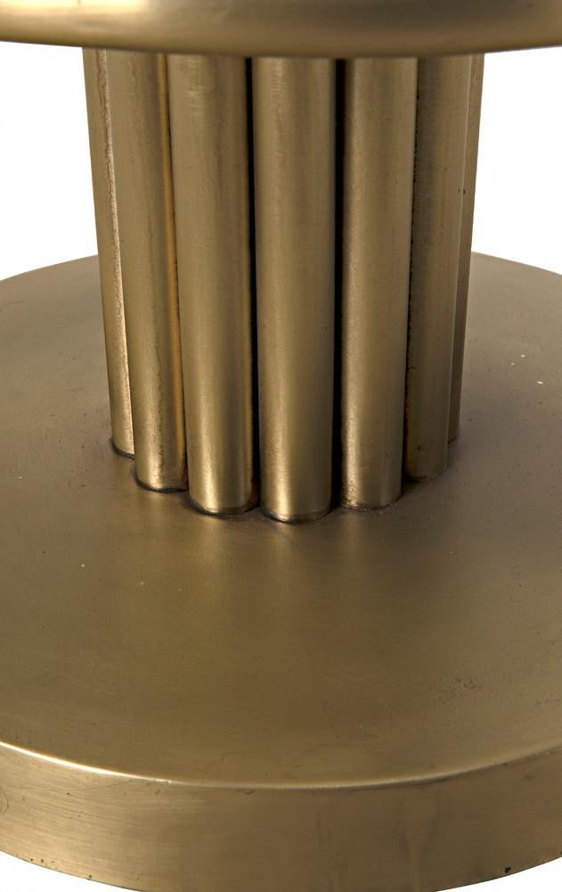 Noir Sedes Bar Stool, Antique Brass, Black Leather, 43"H (GSTOOL235MB-L YUU6013KTU)