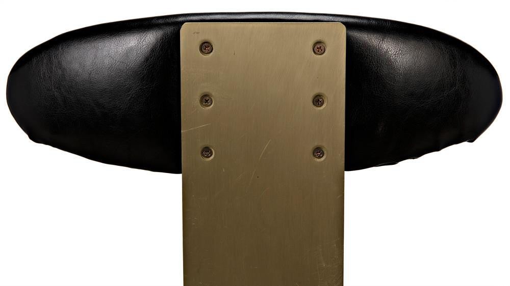 Noir Sedes Counter Stool, Antique Brass, Black Leather, 39"H (GSTOOL235MB-S YUU6013KTV)