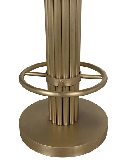 Noir Sedes Counter Stool, Antique Brass, Black Leather, 39"H (GSTOOL235MB-S YUU6013KTV)