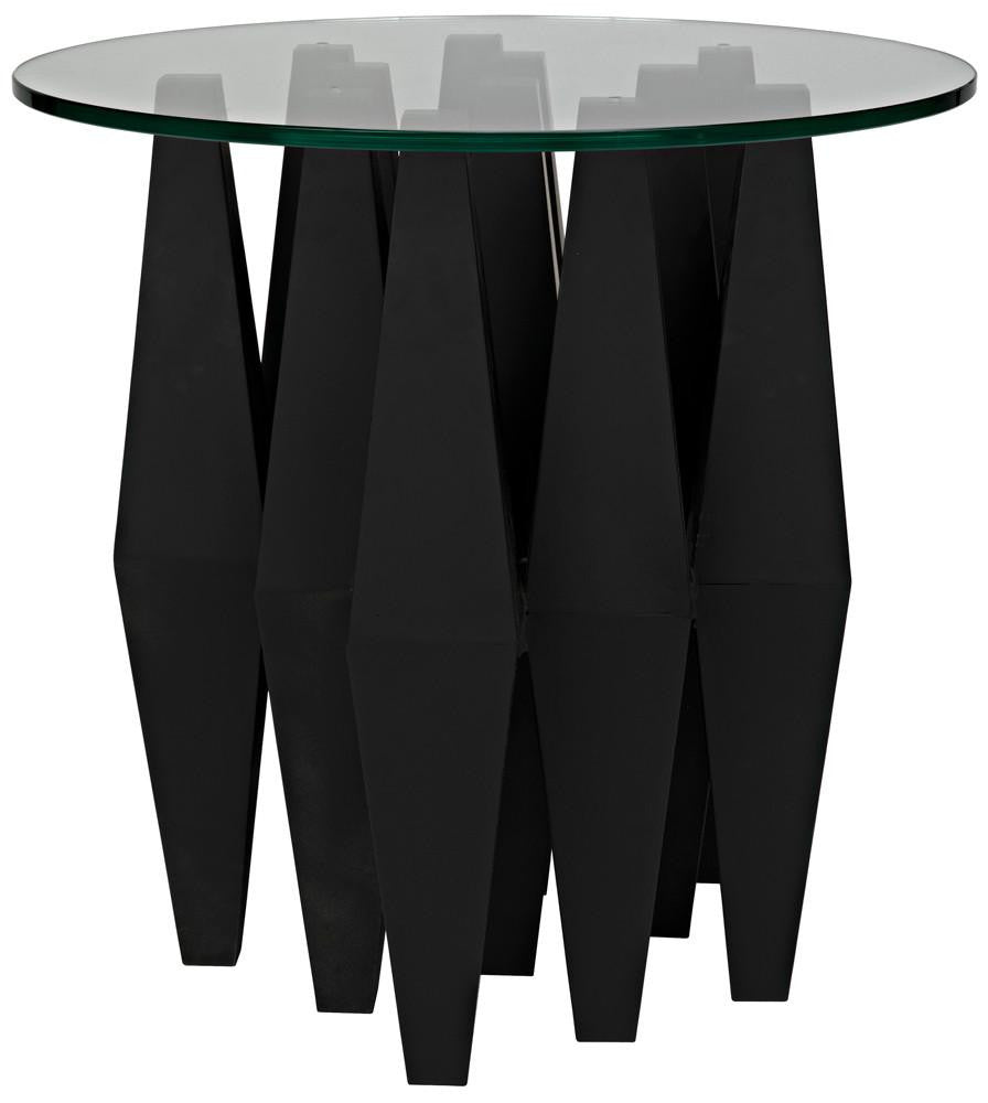Noir Soldier Side Table Matte Black