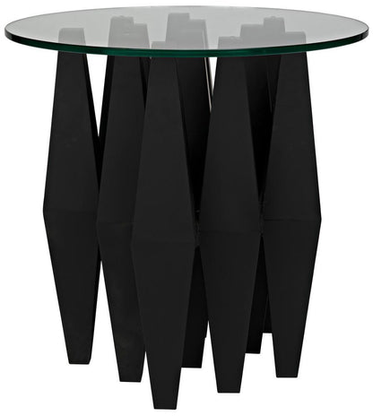 Noir Soldier Side Table Matte Black