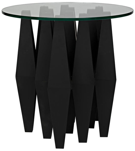 Noir Soldier Side Table Matte Black