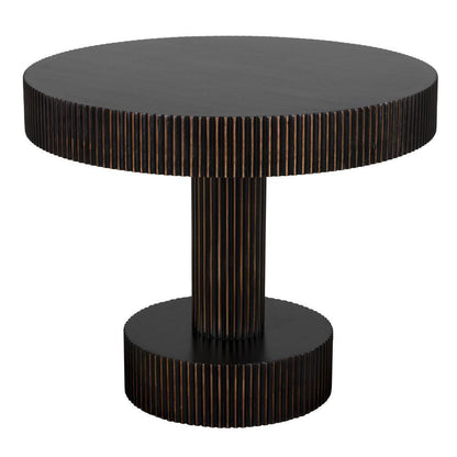 Noir Stringata Table Hand Rubbed Black with Light Brown Trim