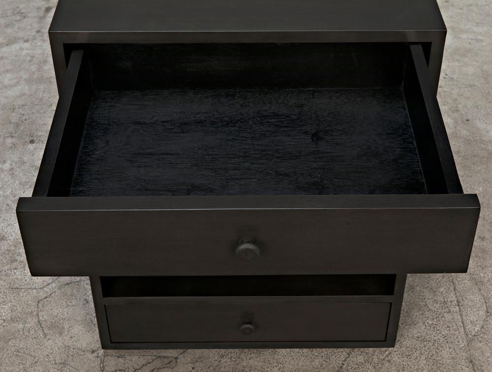 Noir Sumiko Side Table, 2-Drawer, Pale, 27.5"H (GTAB787P-S YUU6013PQ0)