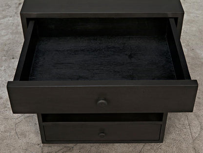 Noir Sumiko Side Table, 2-Drawer, Pale, 27.5"H (GTAB787P-S YUU6013PQ0)