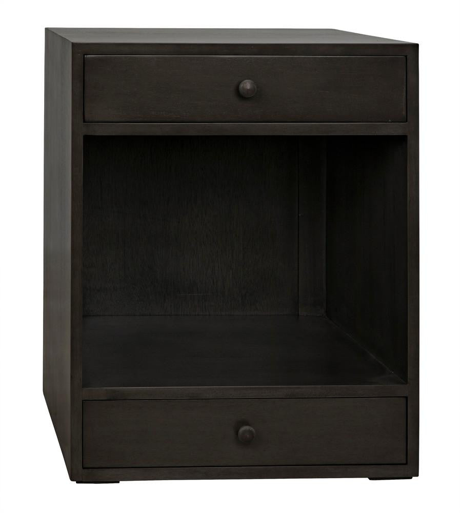 Noir Sumiko Side Table, 2-Drawer, Pale, 27.5"H (GTAB787P-S YUU6013PQ0)