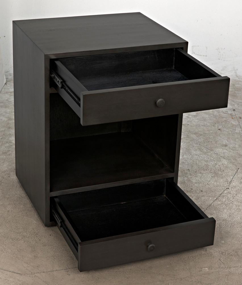 Noir Sumiko Side Table, 2-Drawer, Pale, 27.5"H (GTAB787P-S YUU6013PQ0)