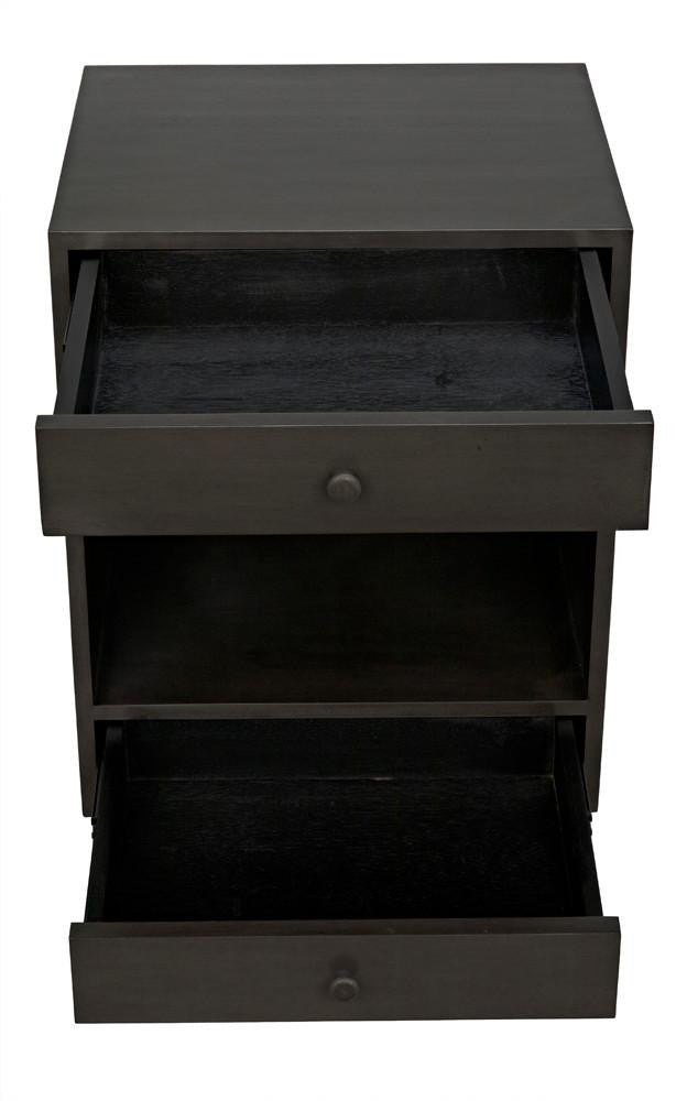 Noir Sumiko Side Table, 2-Drawer, Pale, 27.5"H (GTAB787P-S YUU6013PQ0)