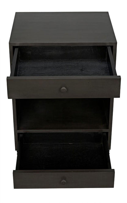 Noir Sumiko Side Table, 2-Drawer, Pale, 27.5"H (GTAB787P-S YUU6013PQ0)