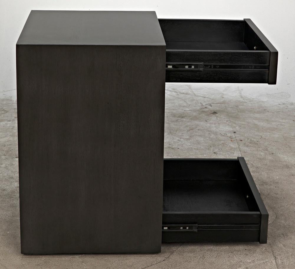 Noir Sumiko Side Table, 2-Drawer, Pale, 27.5"H (GTAB787P-S YUU6013PQ0)