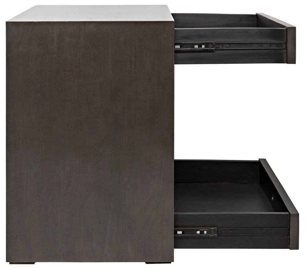 Noir Sumiko Side Table, 2-Drawer, Pale, 27.5"H (GTAB787P YUU6013PPZ)